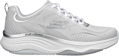 Skechers D'Lux Fitness Pure Glam 149837 Sneaker Donna Memory Foam Bianco