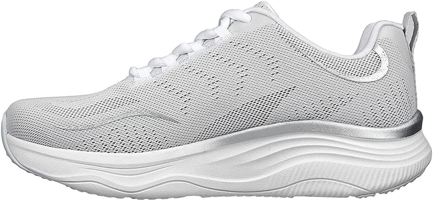 Skechers D'Lux Fitness Pure Glam 149837 Sneaker Donna Memory Foam Bianco