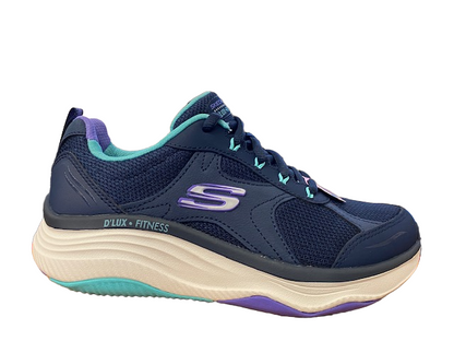 Skechers D'Lux Perfect Timing Relaxed Fit 149836 NVMT Sneakers Donna Navy Multi
