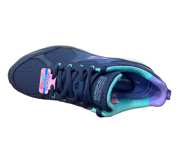 Skechers D'Lux Perfect Timing Relaxed Fit 149836 NVMT Sneakers Donna Navy Multi