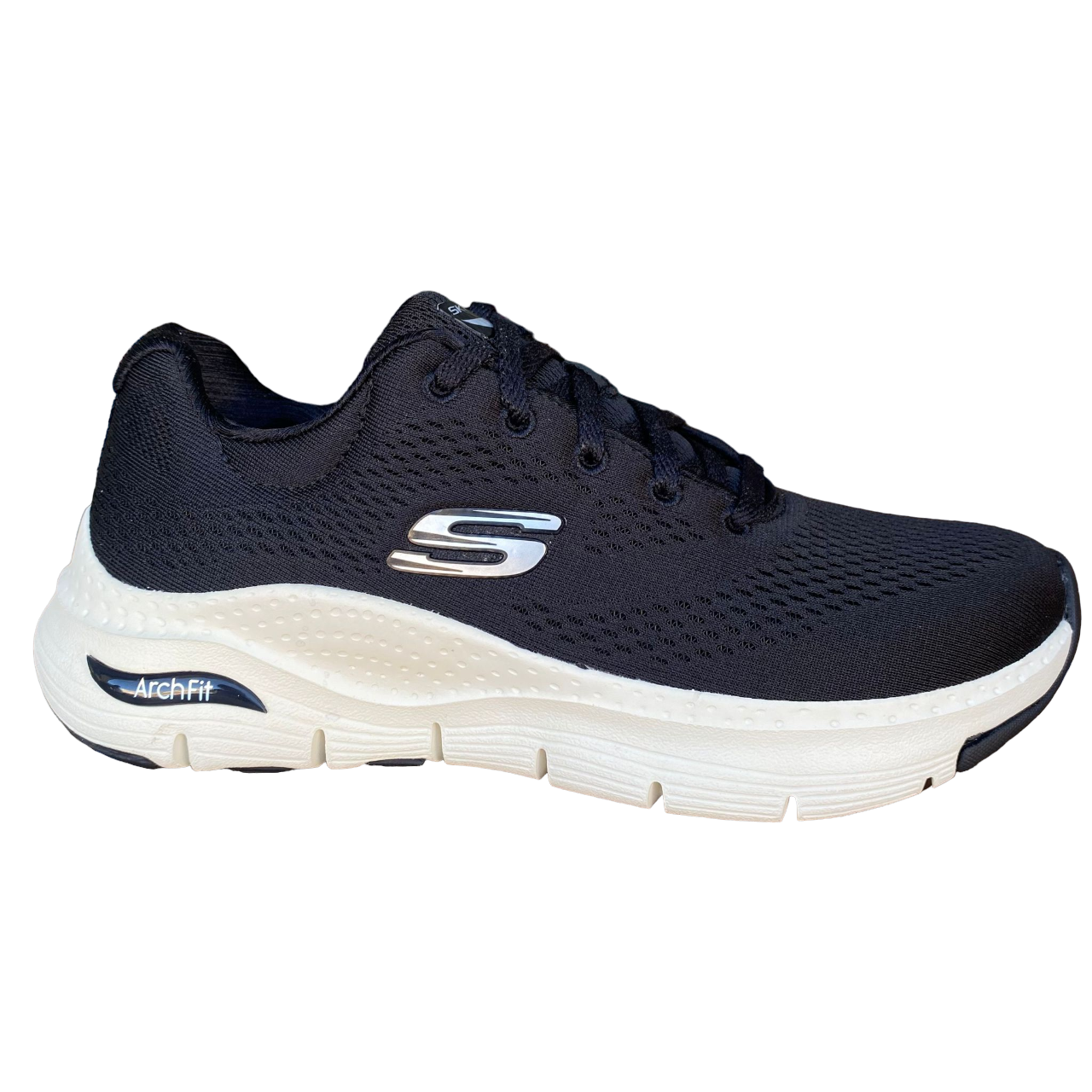 Skechers Arch Fit Big Appeal 149057-BKW Black White Sneaker Donna Supporto Plantare Podologi Lavabile