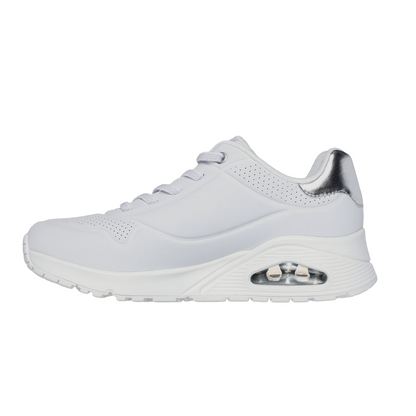 Skechers Uno Shimmer Away Lifestyle Sneakers Donna Bianco Argento - 155196/WSL