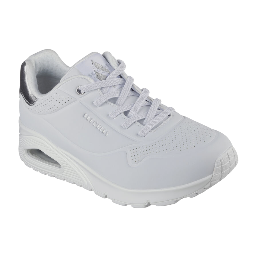 Skechers Uno Shimmer Away Lifestyle Sneakers Donna Bianco Argento - 155196/WSL