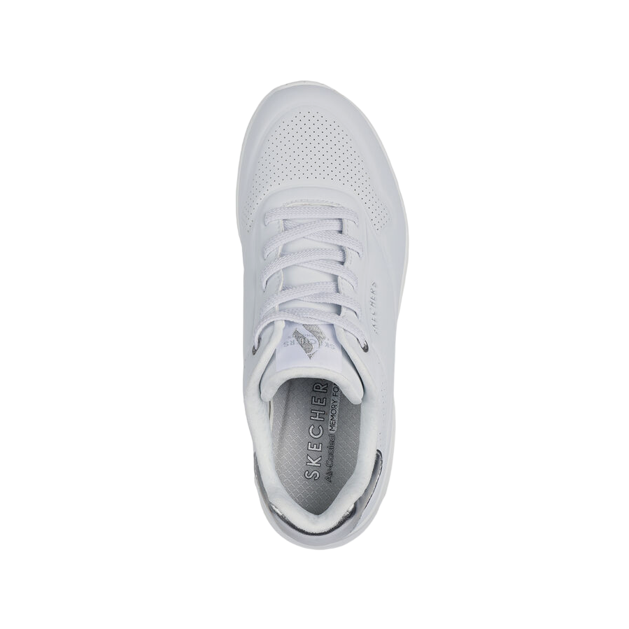 Skechers Uno Shimmer Away Lifestyle Sneakers Donna Bianco Argento - 155196/WSL
