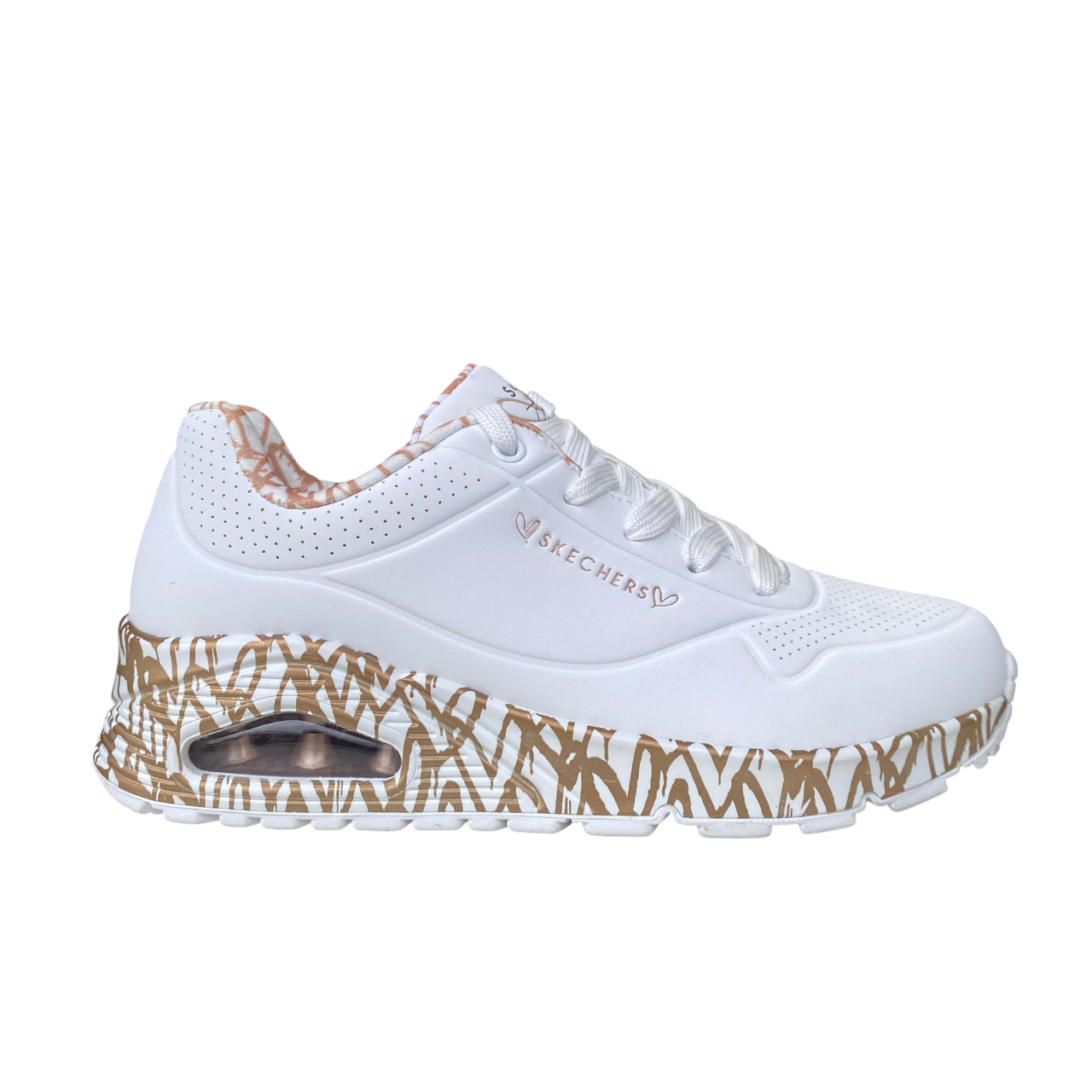 Skechers x JGoldcrown Uno Loving Love Sneakers Donna Bianco Rosa Oro - 155506/WTRG