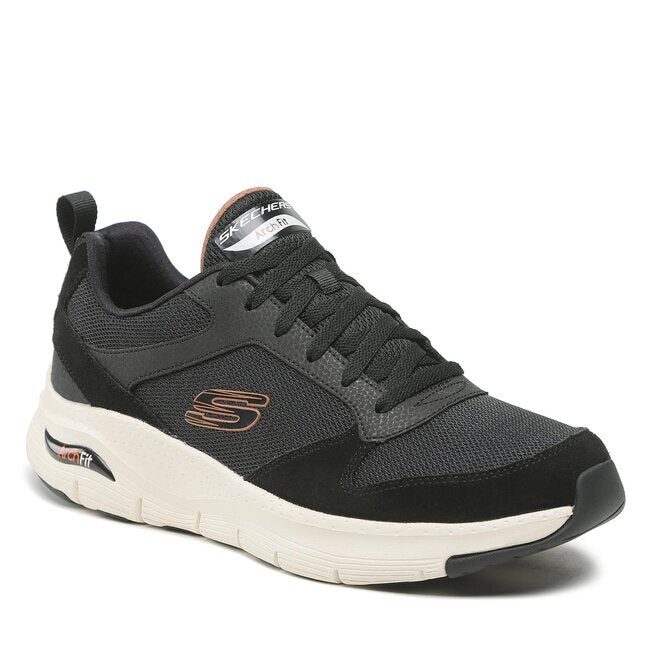 Skechers Arch Fit Servitica 232101 BLK Sneakers Uomo Nero - Supporto Plantare Arch Fit