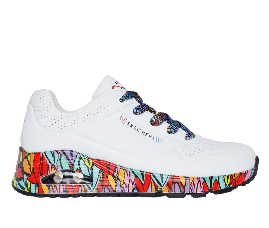 Skechers Uno Loving Love JGoldcrown Lifestyle Sneakers Donna Bianco - 155506/WMLT