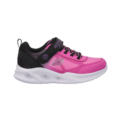 Skechers scarpa da ginnastica con luci da bambina Sola Glow Ombre Deluxe 303714L/BKHP nero-rosa