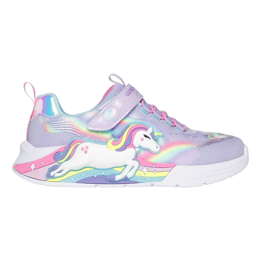 Skechers scarpa da ginnastica da bambina con luci Unicorn Chaser 302298N/LVMT lavanda