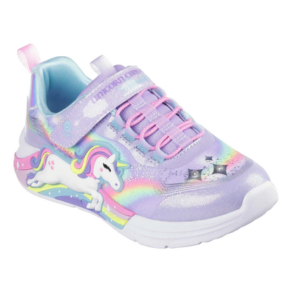 Skechers scarpa da ginnastica da bambina con luci Unicorn Chaser 302298N/LVMT lavanda