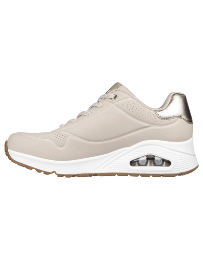 Skechers scarpa sneakers da donna Uno Shimmer Away 155196/NAT naturale