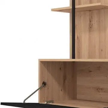 Soggiorno Evora Rovere Artigiano e Carbon - Dimensioni: cm 205 x 41,5 x 173 h