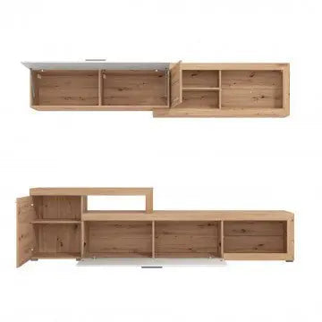 Wohnzimmer Kanas Eiche Handwerker und Weiß Lackiert cm 248,5 x 41,5 x 201 h
