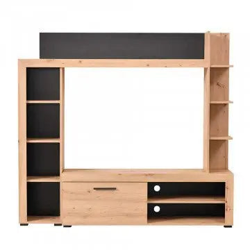 Soggiorno Rubi Rovere Artigiano e Nero - Dimensioni: cm 172,5 x 33 x 157,5 h