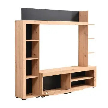 Soggiorno Rubi Rovere Artigiano e Nero - Dimensioni: cm 172,5 x 33 x 157,5 h