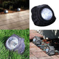 Solar-Gartenleuchte in Steinform für den Außenbereich, 4 LEDs, Wegeleuchte