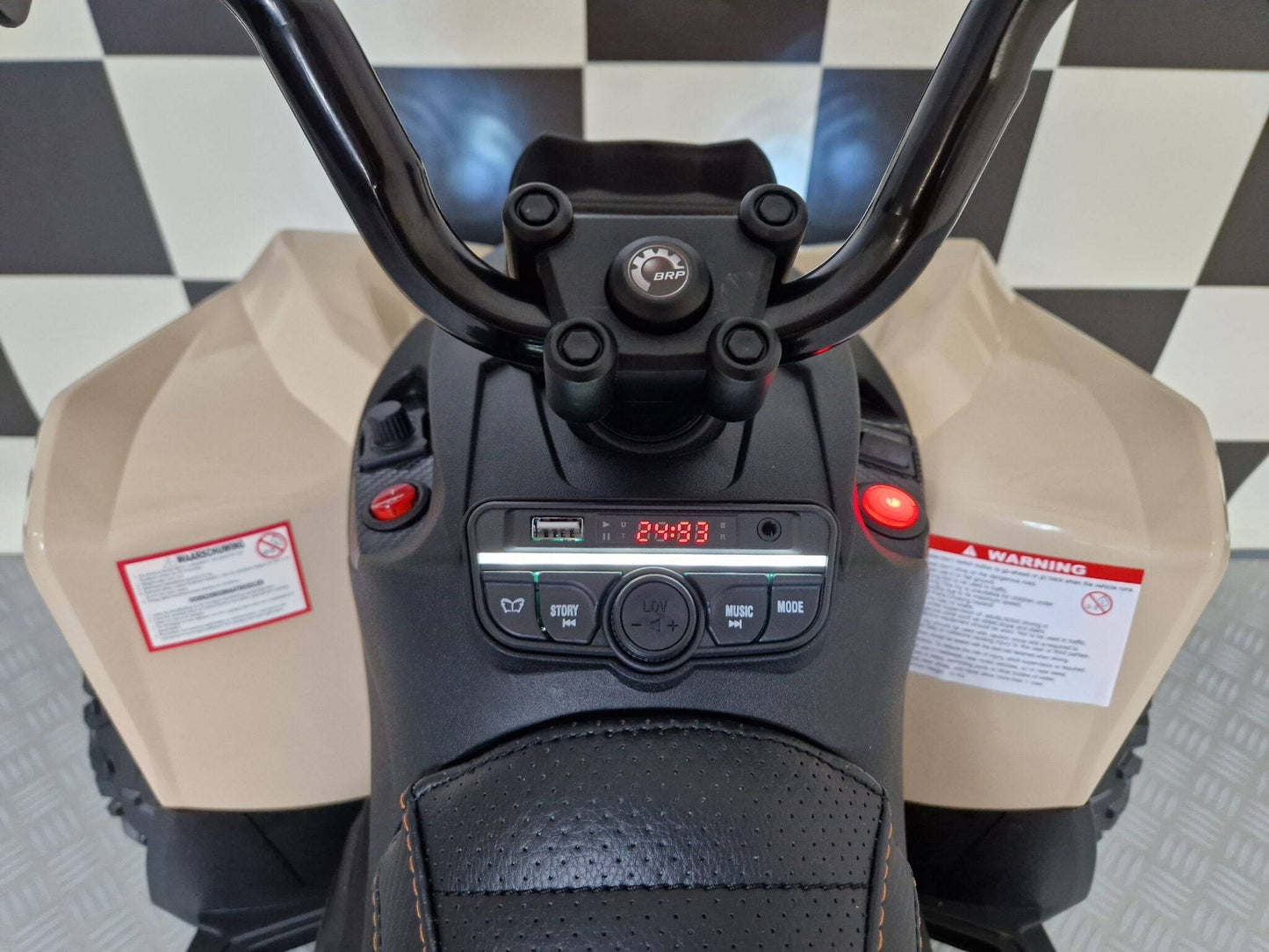 Quad Elettrico per Bambini Can-Am Maverick 24 V – Colore Cachi