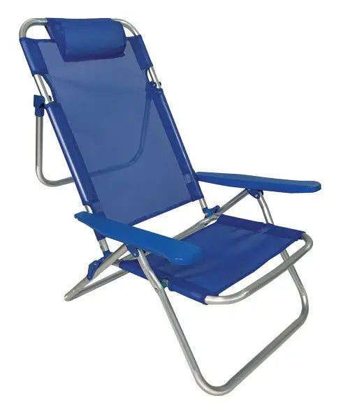 Spiaggina Big Alluminio Tex 5 Posizioni Blu