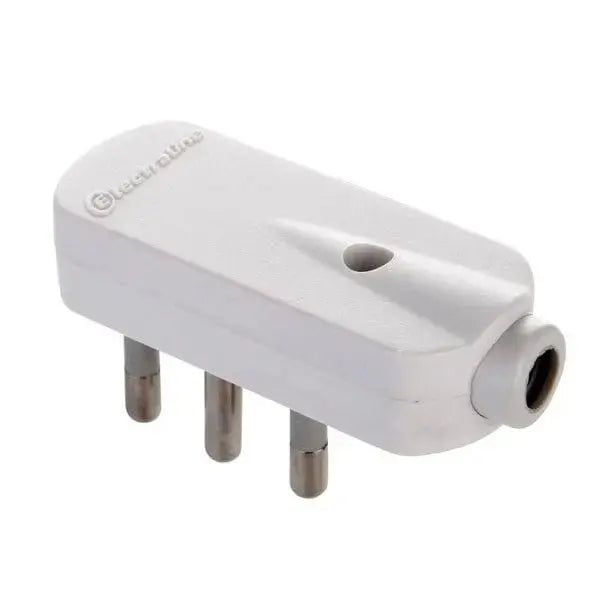 Flacher Stecker 90° 16A, weiß