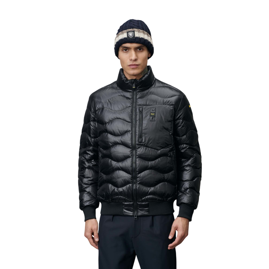 Blauer pumino leggero con taschino e cucitura ad onde Daniel 25SBLUC03013-006719 nero