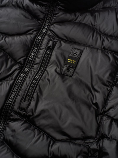 Blauer pumino leggero con taschino e cucitura ad onde Daniel 25SBLUC03013-006719 nero