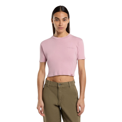 Dickies maglietta manica corta da donna a coste Plentywood DK0A866FK391 rosa