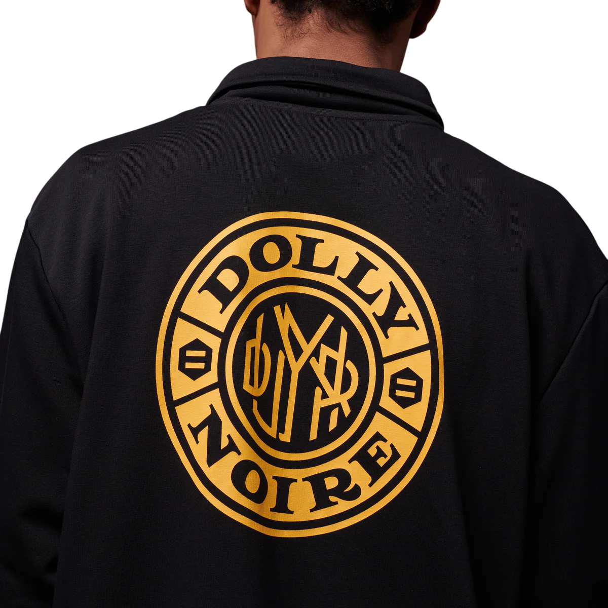 Dolly Noire felpa con cerniera intera Badge Round sw914-gd-01 nero