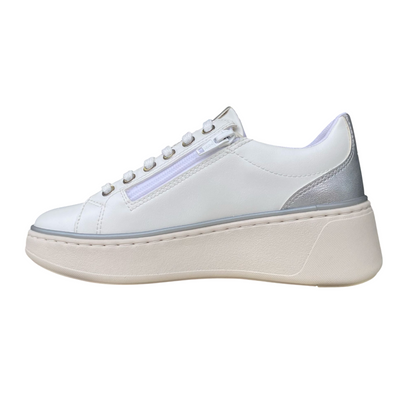 Geox Sneakers Lifestyle Donna Bianco Argento - D55YHA-054AJ-C0007