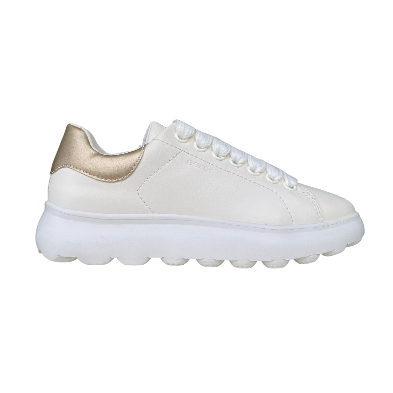Geox scarpa sneakers da ragazza Puffypop 8056226640881 bianco-platino