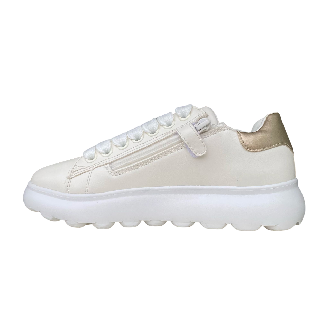 Geox scarpa sneakers da ragazza Puffypop 8056226640881 bianco-platino
