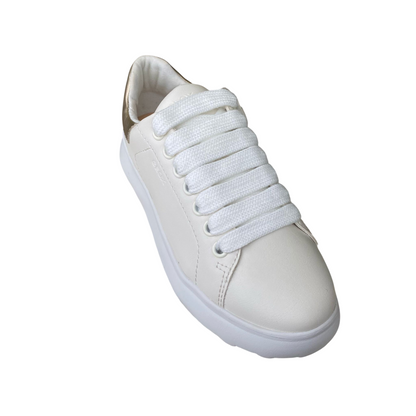 Geox scarpa sneakers da ragazza Puffypop 8056226640881 bianco-platino