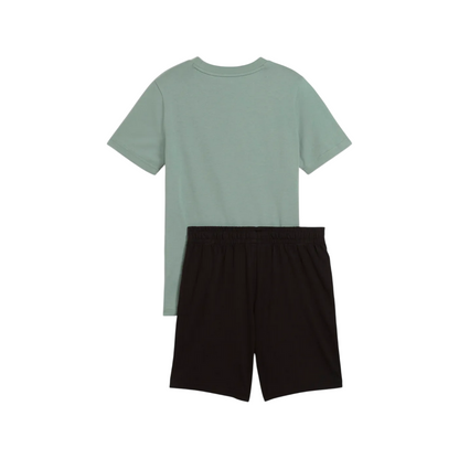 Puma completo maglietta e pantaloncino junior Essential 686298-30 salvia-nero