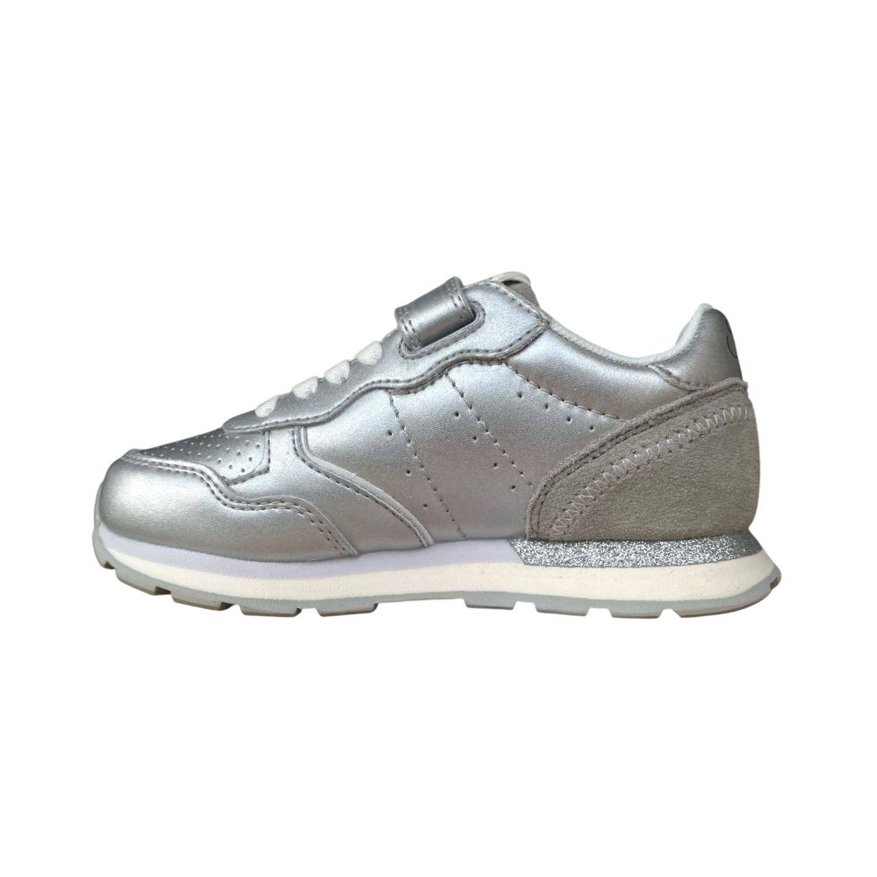 Sun68 scarpa sneakers in pelle con laccio elastico e stappo da bambina Big Ally Z35408K 44 argento