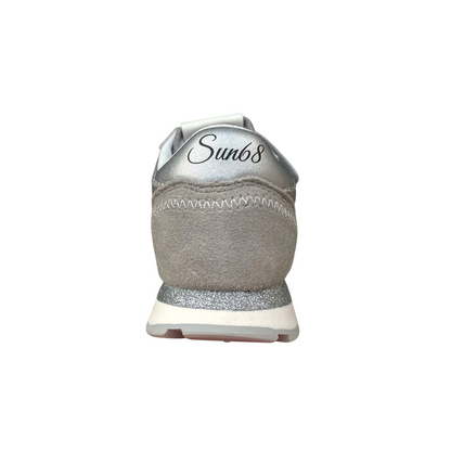 Sun68 scarpa sneakers in pelle con laccio elastico e stappo da bambina Big Ally Z35408K 44 argento
