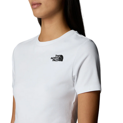 The North Face maglietta manica corta da donna essential cropped NF0A55AOFN4 bianco