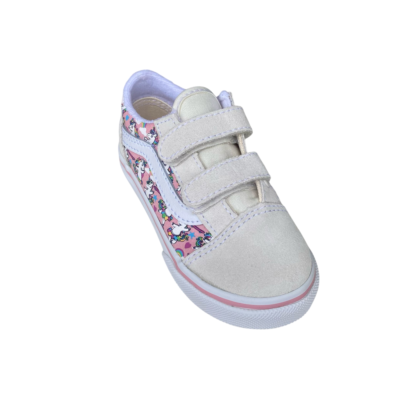 Vans Old Skool V Sneakers Bambina Bianco Rosa - VN0009RCCY71