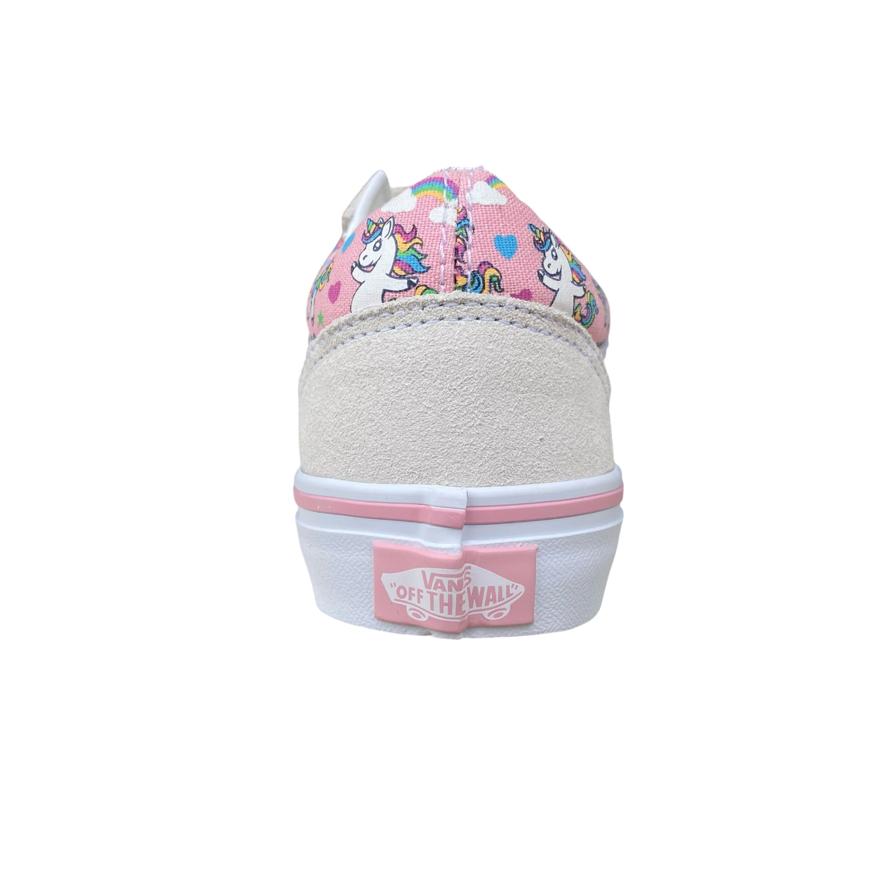 Vans scarpa sneakers da ragazza con velcro Old Skool V Ballet Skaticorn Marshmal VN000CYDCY71 bianco-rosa