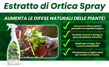 Insetticida Naturale per Piante 750 ml - A Base di Estratto Biologico di Ortica - Efficace Contro Cocciniglia, Afidi, Ragnetto Rosso e Pidocchi - Spray