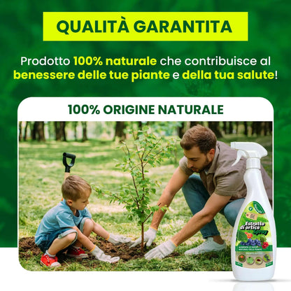 Insetticida Naturale per Piante 750 ml - A Base di Estratto Biologico di Ortica - Efficace Contro Cocciniglia, Afidi, Ragnetto Rosso e Pidocchi - Spray