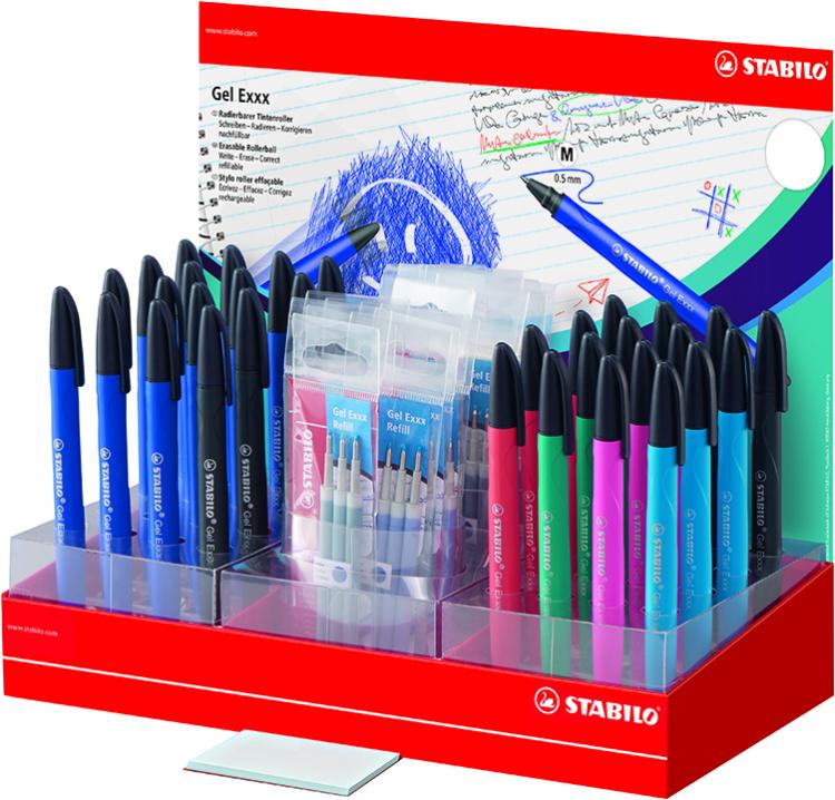 Stabilo Gel-Stift Exxx Display 92 Stück Büro Schule Schreibwaren