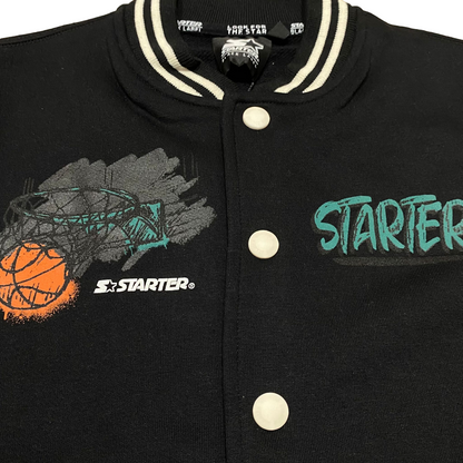 Starter bomber in felpa da ragazzo con bottoni 1299 nero