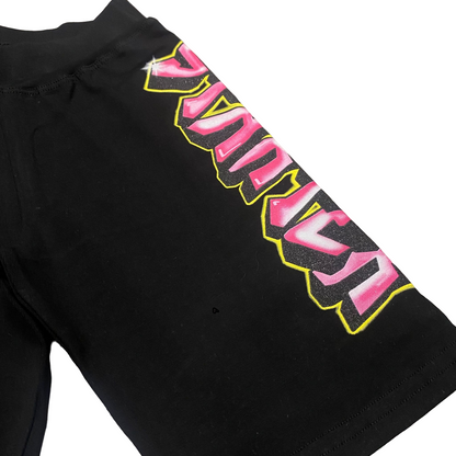 Starter pantalone sportivo ciclista da ragazza con stampa laterale nero