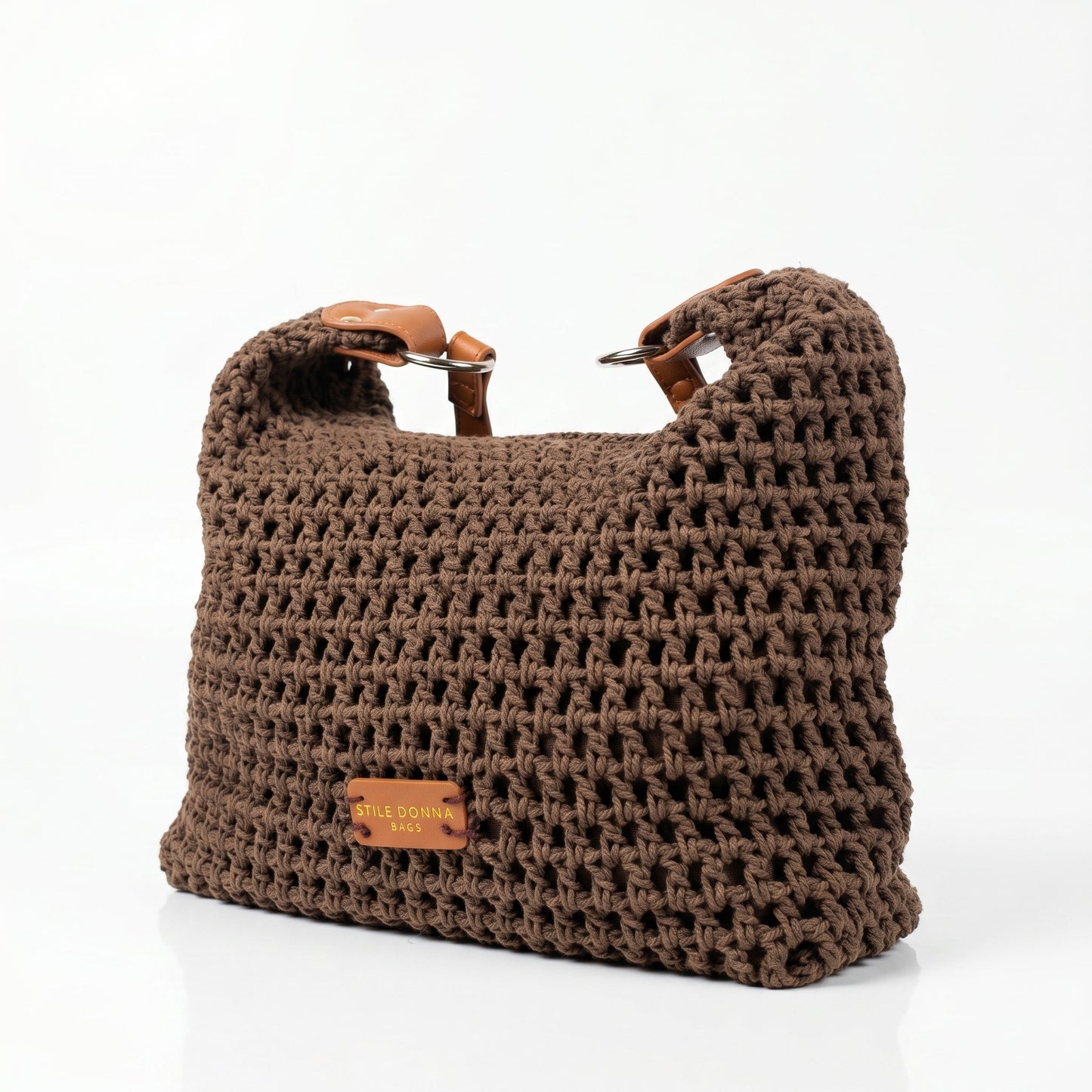 Stile Donna Bags - Borsa Hobo Intrecciata in Corda di Cotone