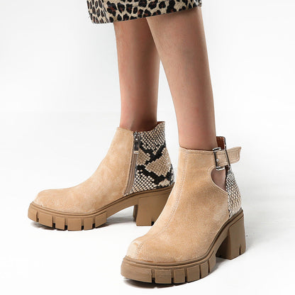 Stivali Donna in Pelle con Tacco Largo Comodi ed Eleganti