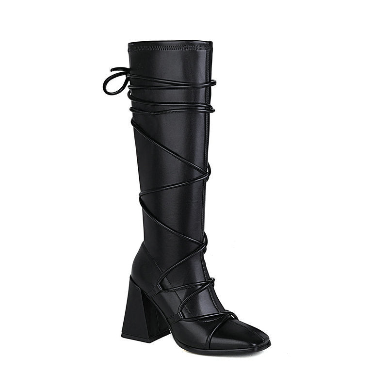 Stivali Martin Donna Alti con Lacci e Tacco Alto | Stivaletti Casual