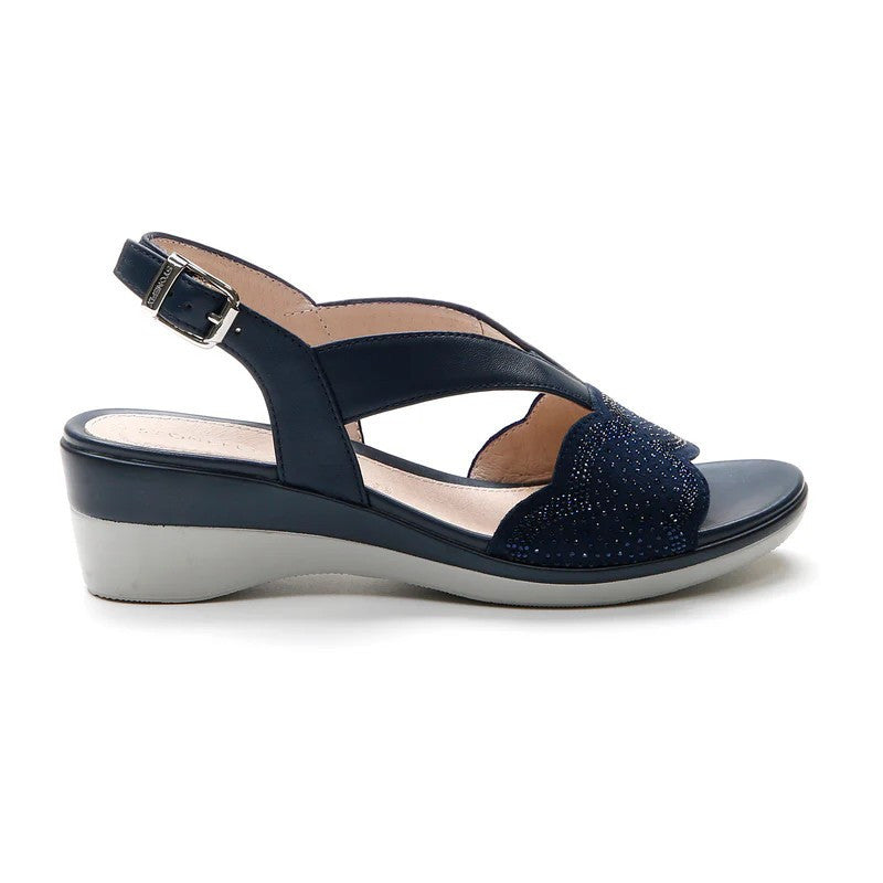 Stonefly Sandalo casual da donna in pelle Vanity III 30 219076 100 Blu
