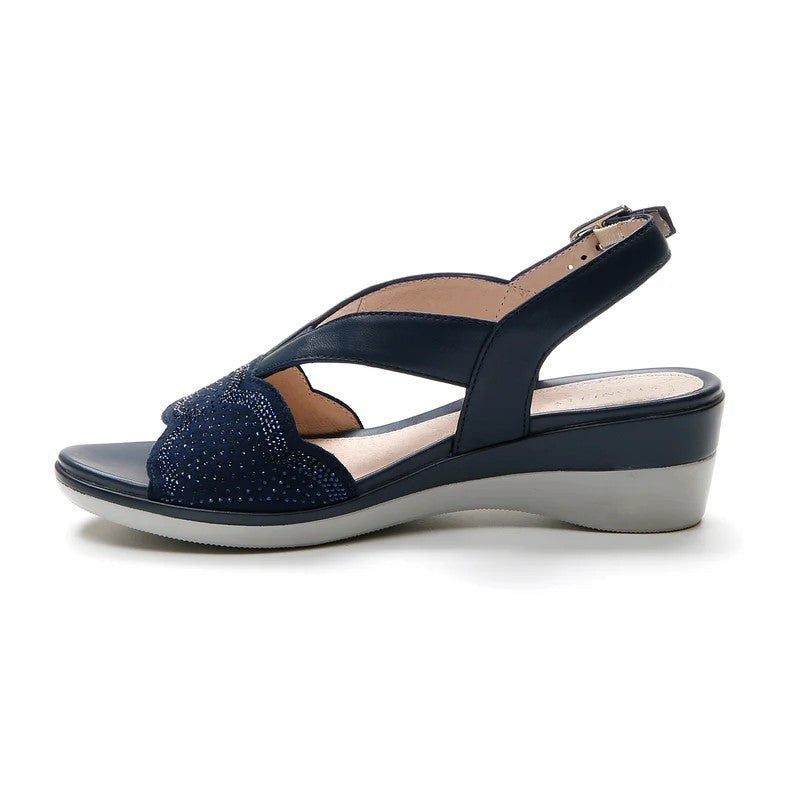 Stonefly Sandalo casual da donna in pelle Vanity III 30 219076 100 Blu