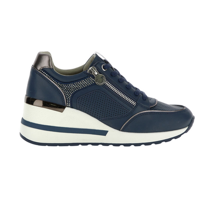Stonefly scarpa sneakers da donna Mina nappa 222494 144 blu