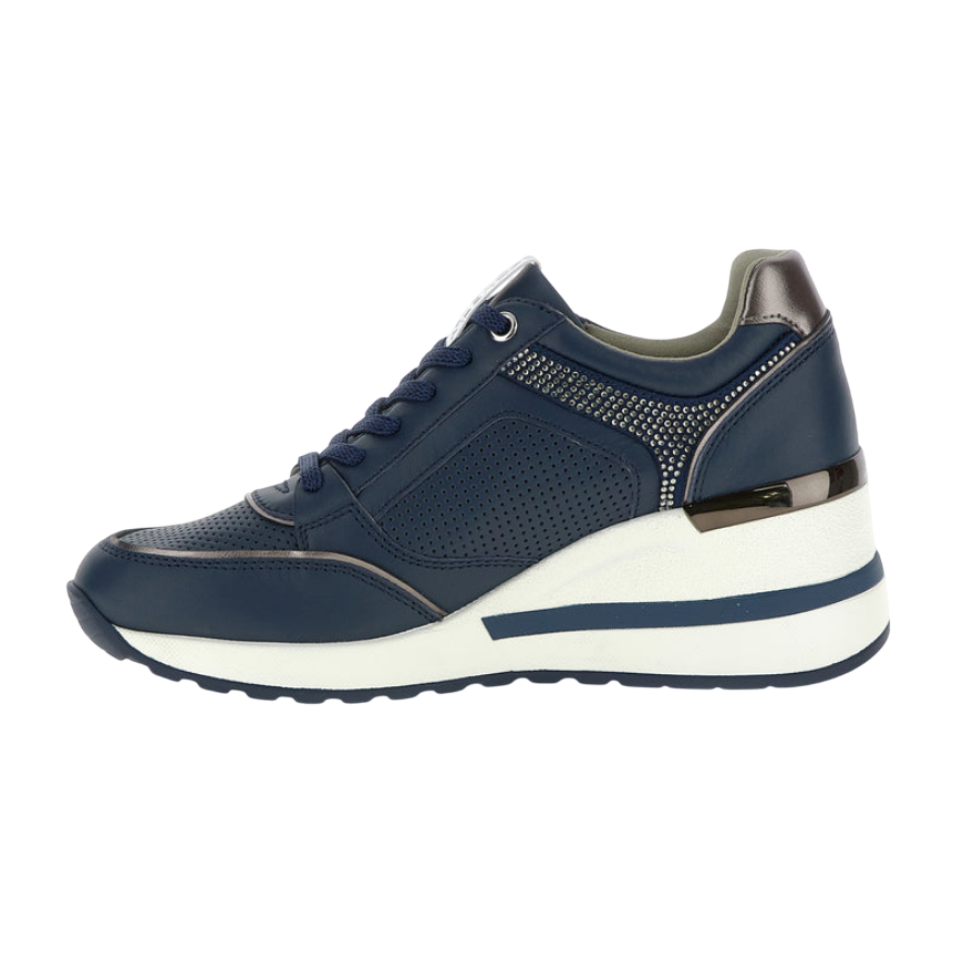 Stonefly scarpa sneakers da donna Mina nappa 222494 144 blu