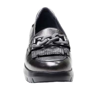 Stonefly mocassino da donna in pelle Plume 13 Lamoinated 218215 Z41 carbone